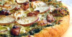 Pesto Pizza With Roasted Garlic & Potato