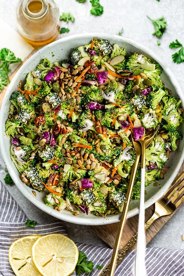 Broccoli and Cauliflower Salad With Feta