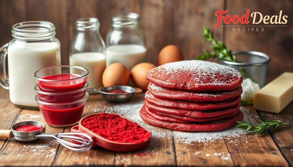 Red velvet pancakes from scratch
