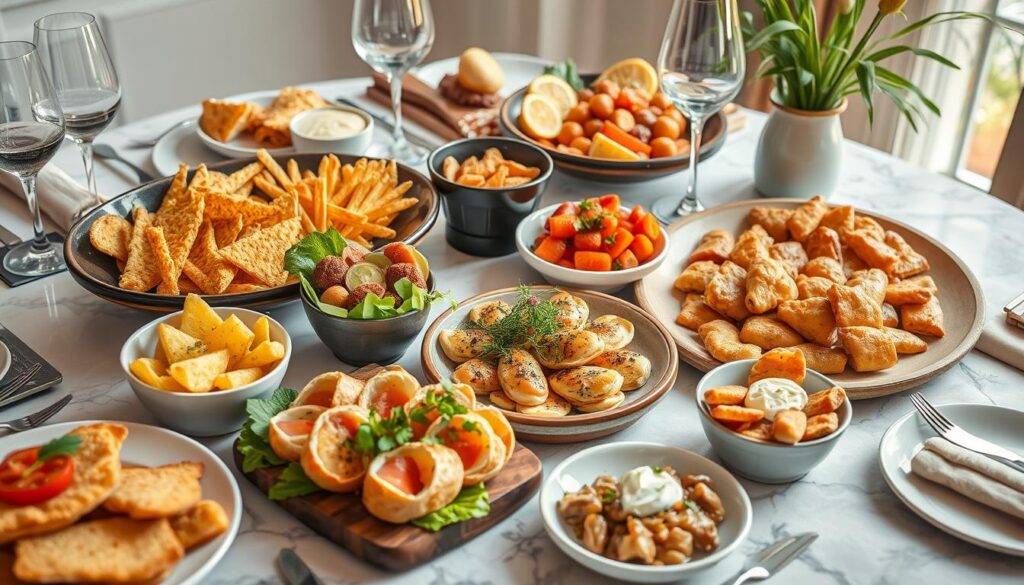 Image of a variety of appetizers and snacks