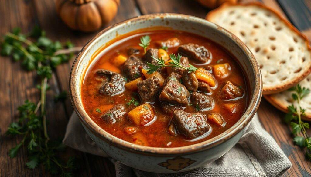 Image of a warm, comforting bowl of homemade beef stew