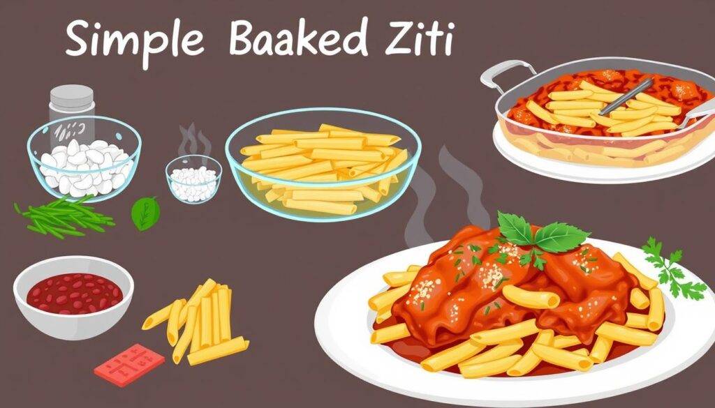 Image of an easy baked ziti recipe