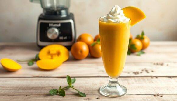 Making a Delicious Mango Milkshake Without Refined Sugar for Kids