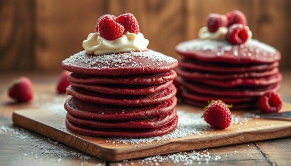 Delicious Red Velvet Pancakes Made from Scratch