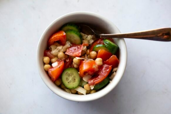 Greek Chickpea Salad with Feta and Lemon Dressing (15 Minutes)