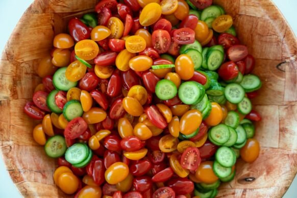 Cucumber Tomato Salad with Lemon Dressing (15-Minute Recipe)