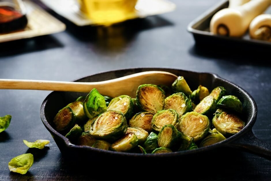 Christmas Roasted Brussels Sprouts with Balsamic Glaze